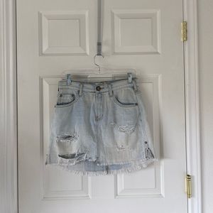 One Teaspoon Distressed Denim Mini Skirt Size 28